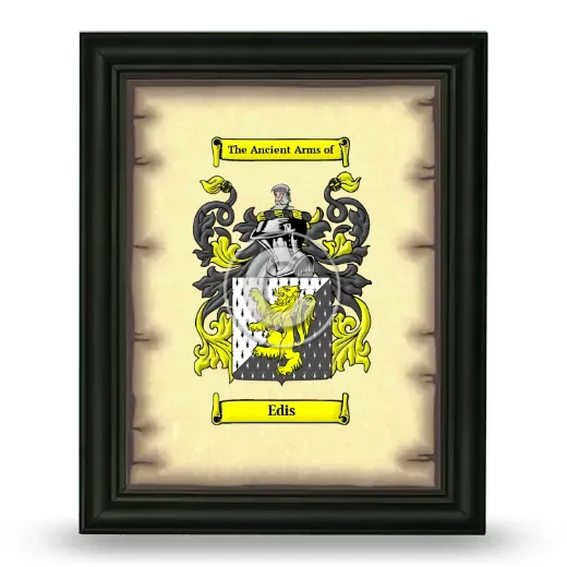 Edis Coat of Arms Framed - Black