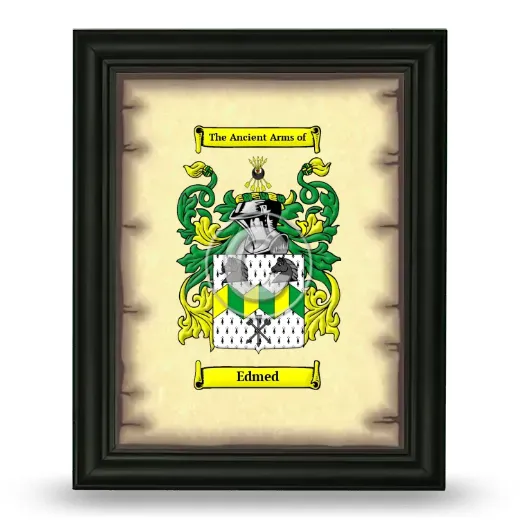 Edmed Coat of Arms Framed - Black