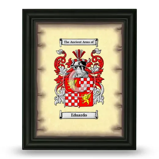 Eduardo Coat of Arms Framed - Black