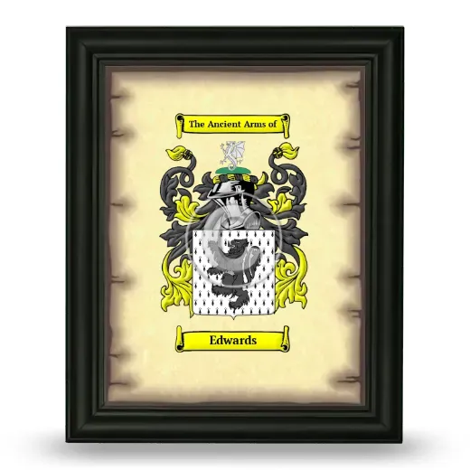 Edwards Coat of Arms Framed - Black