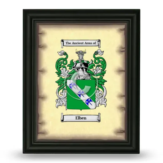 Elben Coat of Arms Framed - Black