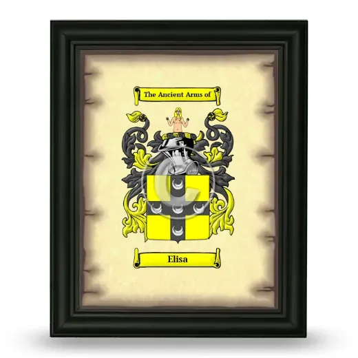 Elisa Coat of Arms Framed - Black