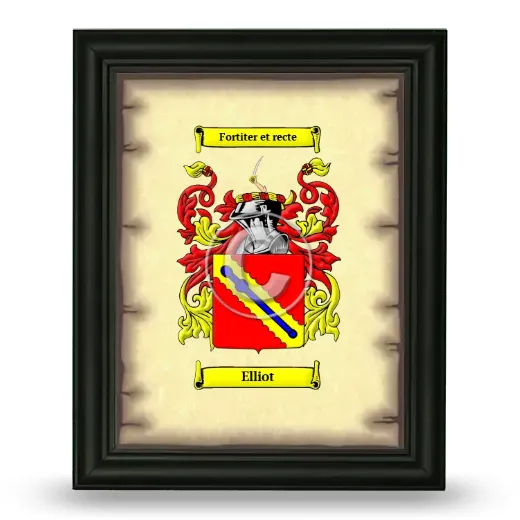 Elliot Coat of Arms Framed - Black