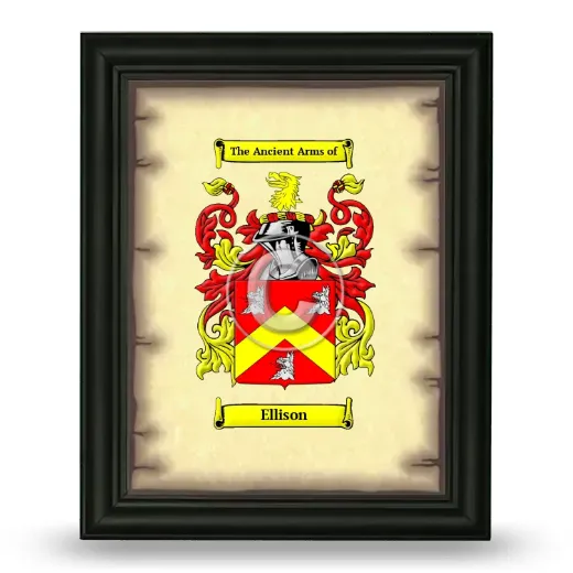 Ellison Coat of Arms Framed - Black