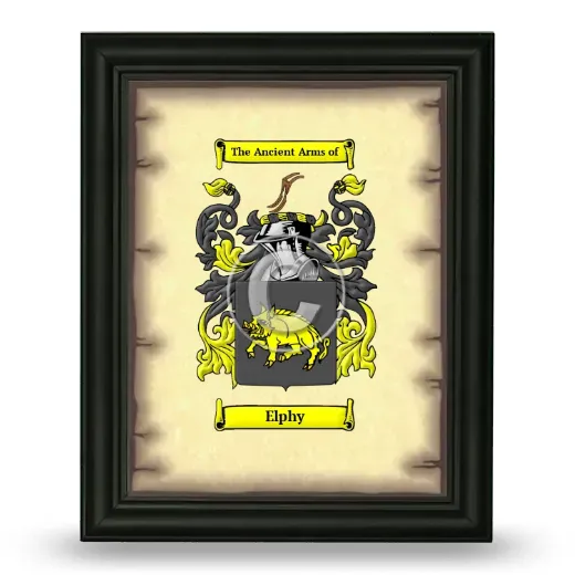 Elphy Coat of Arms Framed - Black