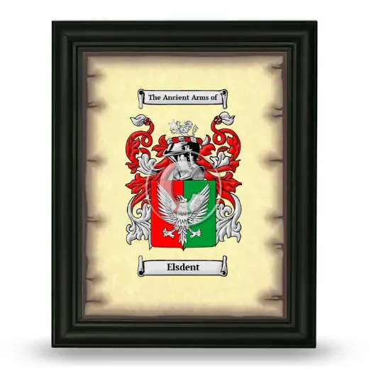 Elsdent Coat of Arms Framed - Black