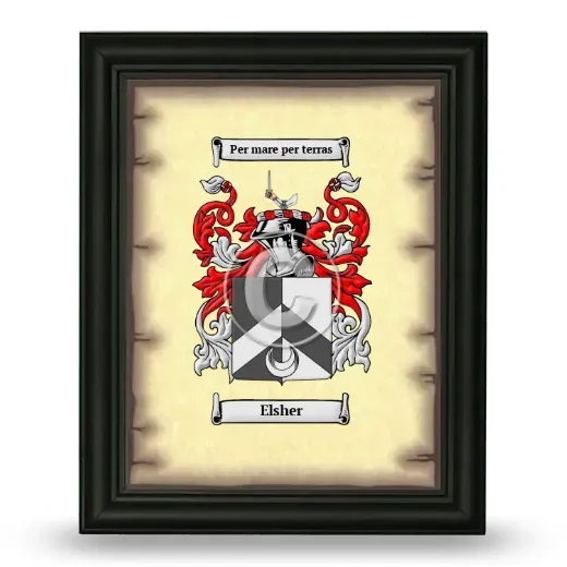 Elsher Coat of Arms Framed - Black