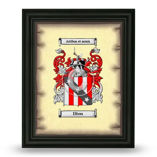 Elton Coat of Arms Framed - Black
