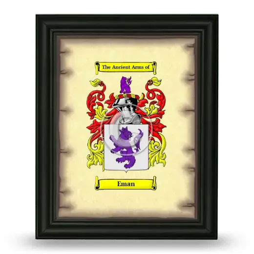 Eman Coat of Arms Framed - Black