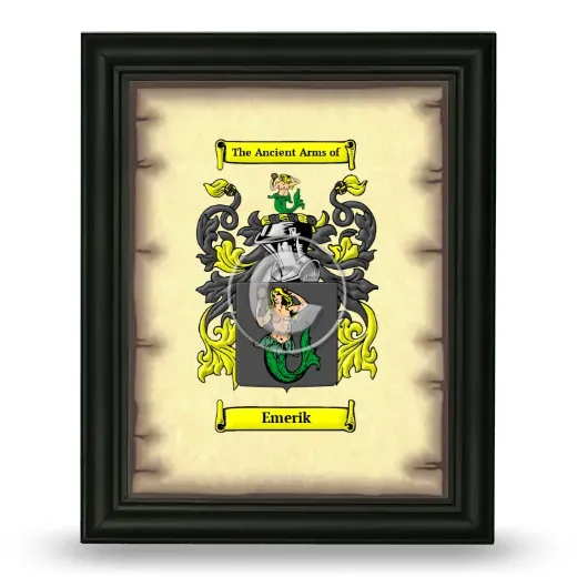 Emerik Coat of Arms Framed - Black
