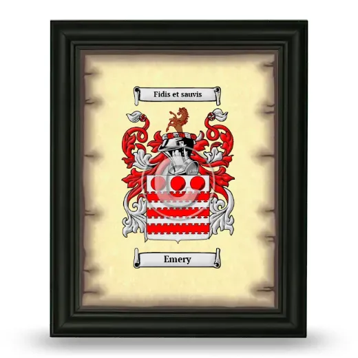 Emery Coat of Arms Framed - Black
