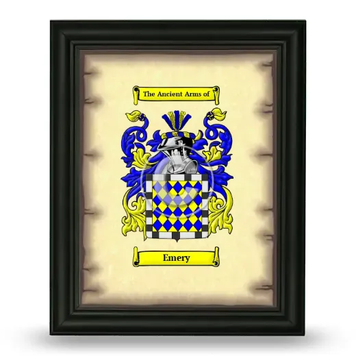 Emery Coat of Arms Framed - Black