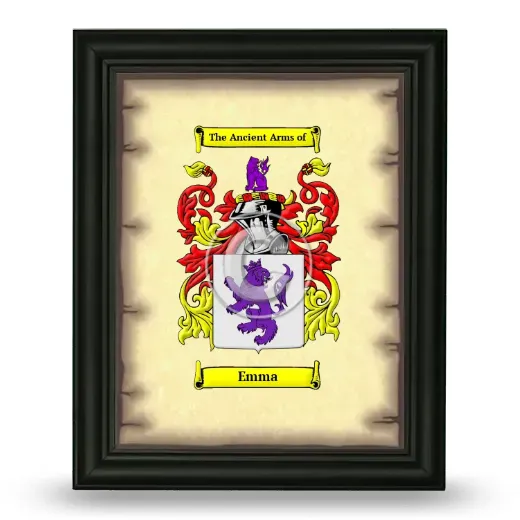 Emma Coat of Arms Framed - Black