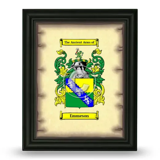 Emmeson Coat of Arms Framed - Black