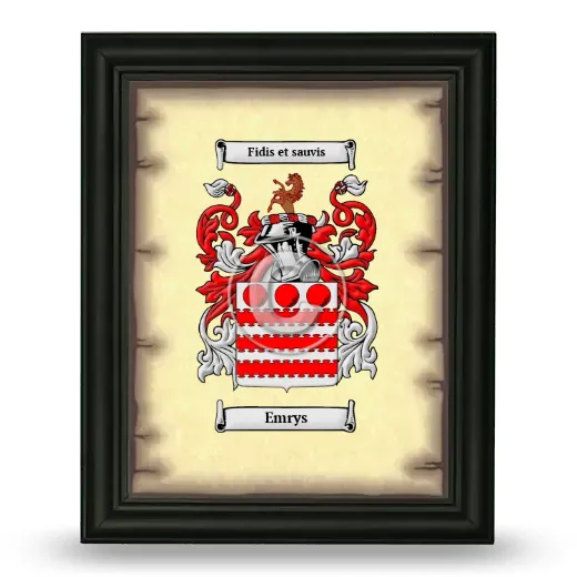 Emrys Coat of Arms Framed - Black