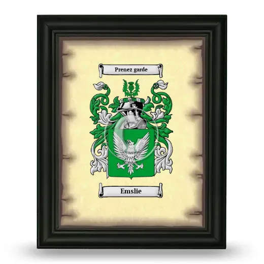 Emslie Coat of Arms Framed - Black