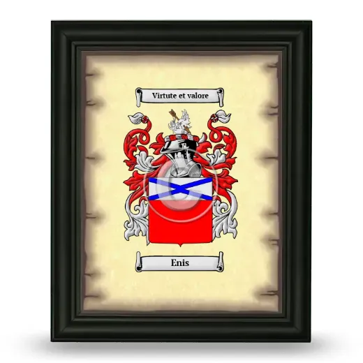 Enis Coat of Arms Framed - Black