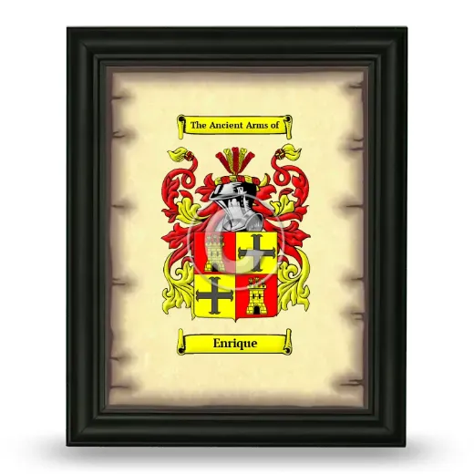 Enrique Coat of Arms Framed - Black