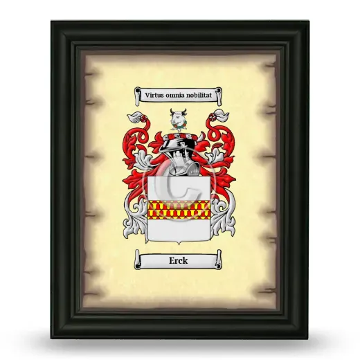 Erck Coat of Arms Framed - Black
