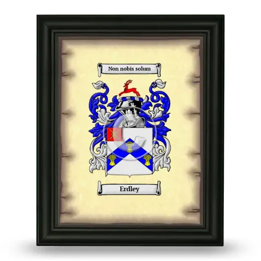 Erdley Coat of Arms Framed - Black