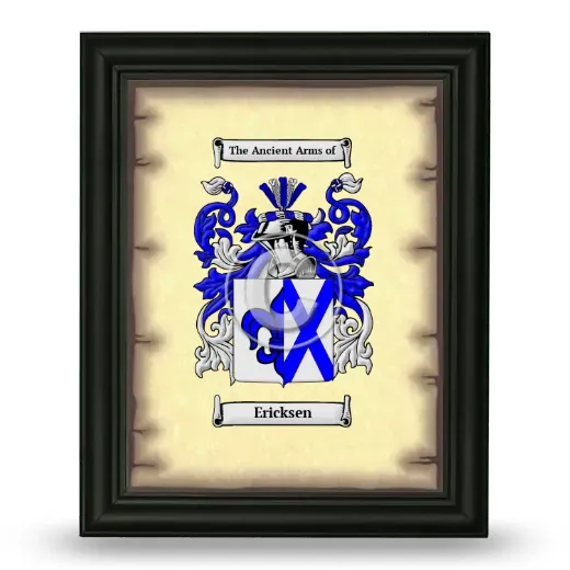 Ericksen Coat of Arms Framed - Black