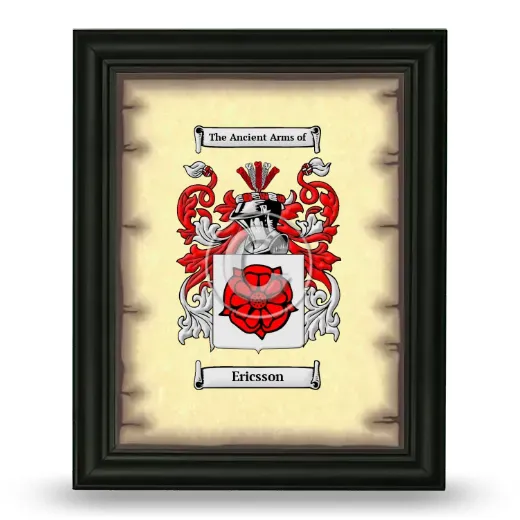 Ericsson Coat of Arms Framed - Black