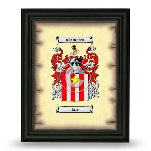 Erie Coat of Arms Framed - Black