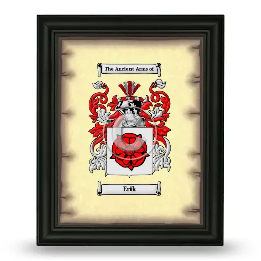 Erik Coat of Arms Framed - Black