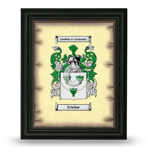 Erwine Coat of Arms Framed - Black