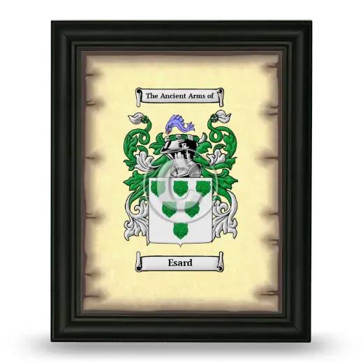 Esard Coat of Arms Framed - Black
