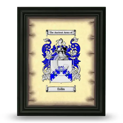 Eslin Coat of Arms Framed - Black