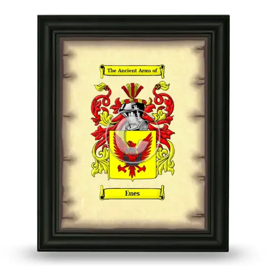 Eues Coat of Arms Framed - Black