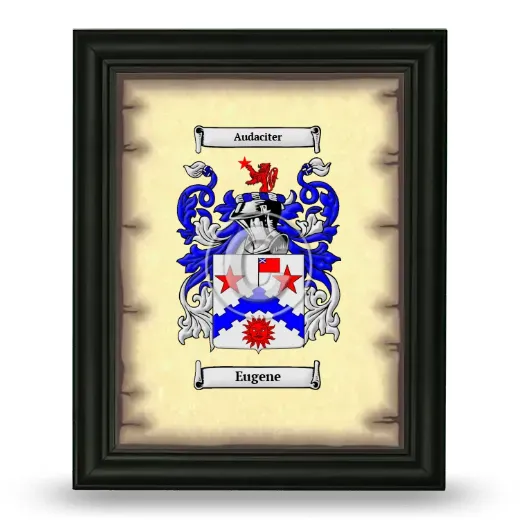 Eugene Coat of Arms Framed - Black