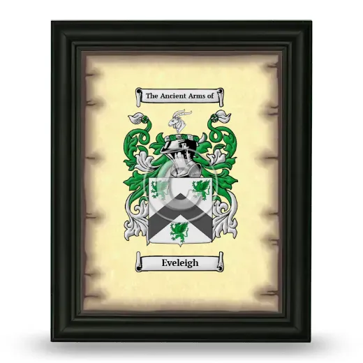 Eveleigh Coat of Arms Framed - Black