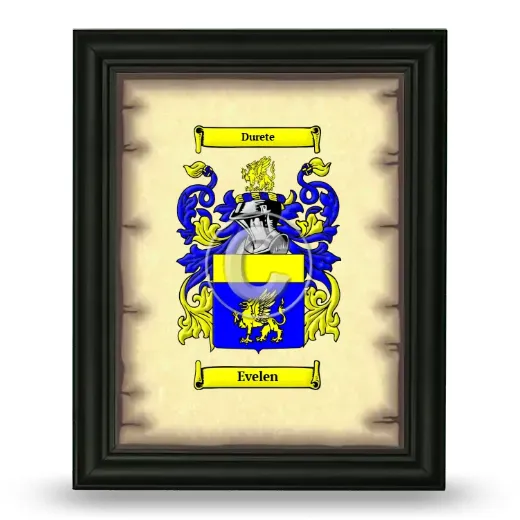 Evelen Coat of Arms Framed - Black