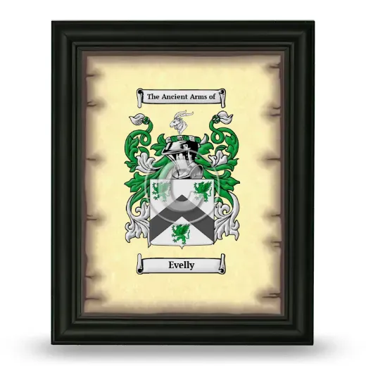 Evelly Coat of Arms Framed - Black