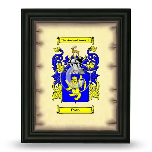 Even Coat of Arms Framed - Black