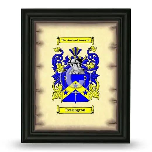 Everington Coat of Arms Framed - Black