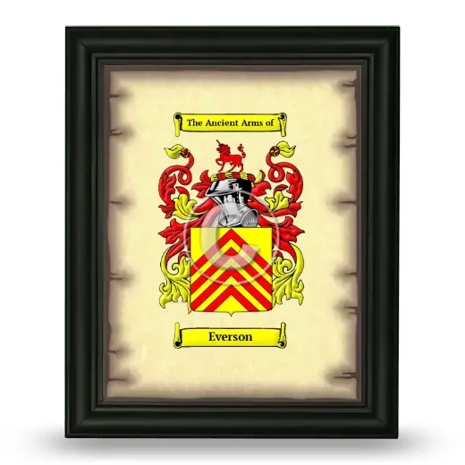 Everson Coat of Arms Framed - Black