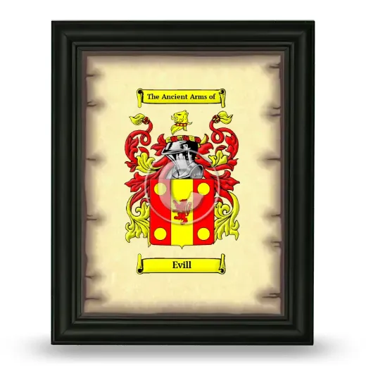 Evill Coat of Arms Framed - Black