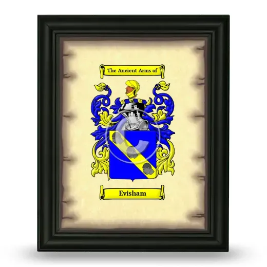 Evisham Coat of Arms Framed - Black