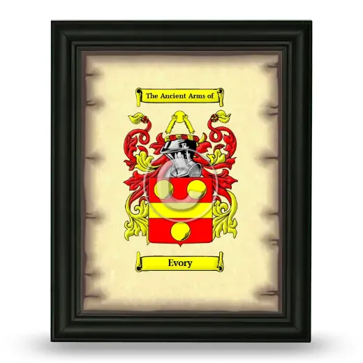 Evory Coat of Arms Framed - Black