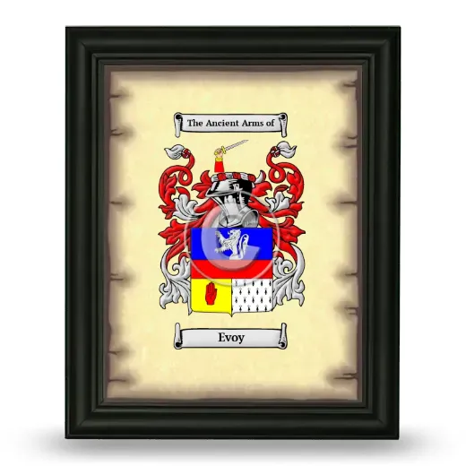 Evoy Coat of Arms Framed - Black
