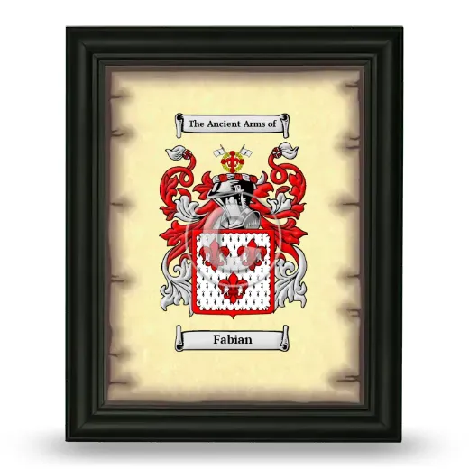 Fabian Coat of Arms Framed - Black