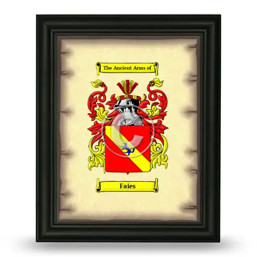 Faies Coat of Arms Framed - Black