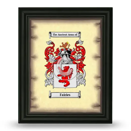 Fairies Coat of Arms Framed - Black