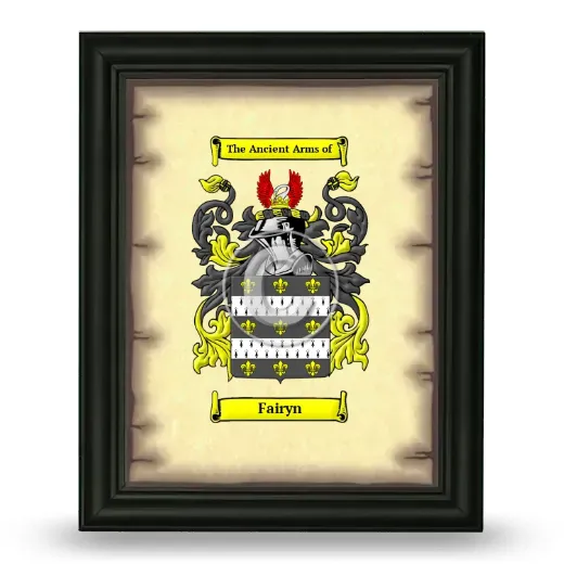 Fairyn Coat of Arms Framed - Black