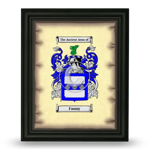 Fanny Coat of Arms Framed - Black