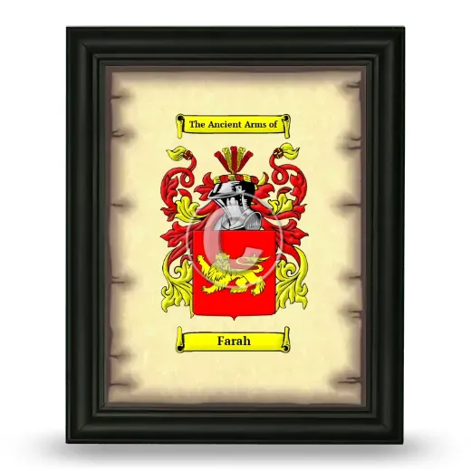 Farah Coat of Arms Framed - Black