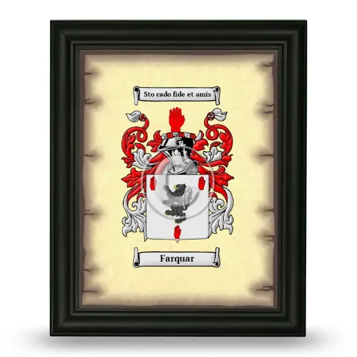 Farquar Coat of Arms Framed - Black